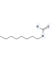 Thiourea, N-octyl- and 4-Bromo-5-methyl-2-phenyl-1,2-dihydro-pyrazol-3-one can be used to produce 2-(3-Methyl-5-oxo-1-phenyl-4,5-dihydro-1H-pyrazol-4-yl)-1-octyl-isothiourea 